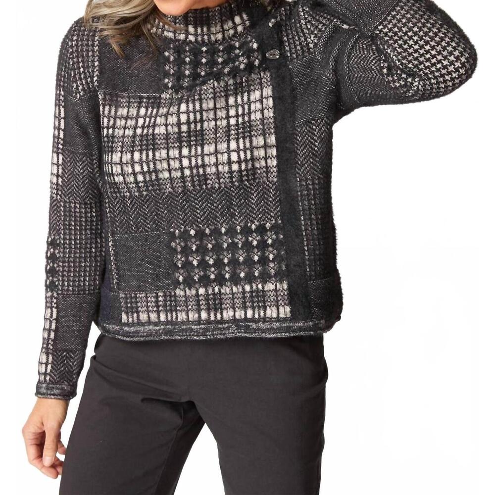 NEW HABITAT plaid patchwork pullover sweater in b… - image 4